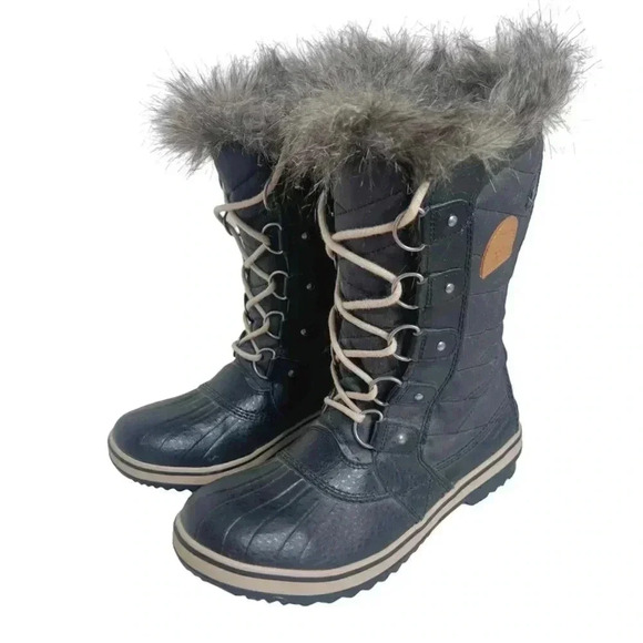 NWOT Sorel Tofino II Waterproof Boot Black Canvas & Leather Size 8 - Picture 1 of 10